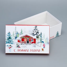 Набор новогодних подарочных коробок 10 в 1 «Новогодняя акварель», 12 х 7 х 4 - 32.5 х 20 х 12.5 см