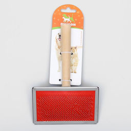 Пуходерка Wood большая широкая с каплями, 12 х 19 см, длинная деревянная ручка - Пижон фото 5