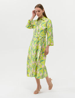 Ye_il Comfort Fit Desenli Elbise