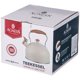 ЧАЙНИК AGNESS СО СВИСТКОМ 2,5 Л,НЖС ИНДУКЦИЯ  фото 2