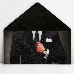 Цена за 9 шт. Конверт для денег «Костюм», глиттер, 16.5 х 8 см