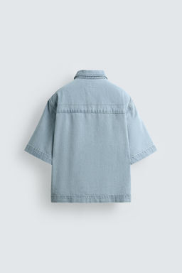 SHORT SLEEVE DENIM SHIRT - Zara фото 8