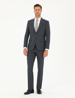 Lacivert Slim Fit Tak_m Elbise