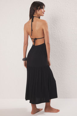 Siyah Orme Cut outl? Maxi Plaj Elbise TBESS25EL00123 - Trendyolmilla фото 4