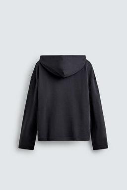 TEXTURED DRAWSTRING SWEATSHIRT - Zara фото 8