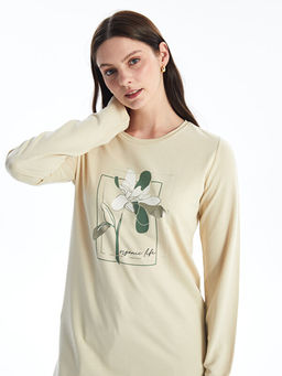 Bisiklet Yaka Bask?l? Kad?n Tunik