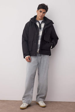 Gri Fitted K?sl?k Kal?n Parka Erkek Mont TMNAW26MO00007 - Trendyolmilla фото 8