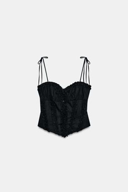 TOP POPEL?N VOLANTES LUNARES / Negro - Zara фото 7