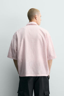 CAMISA JACQUARD RELIEVE RAYAS / Rosa palo - Zara фото 3