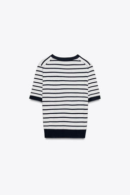 BASIC PLAIN KNIT SHORT SLEEVE TOP - Zara фото 55