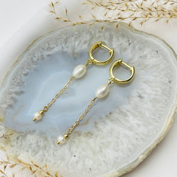 Серьги длинные из Жемчуга