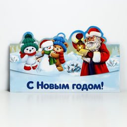 Конверт для денег фигурный «С Новым годом!», 8 шт., 17.5×8 см