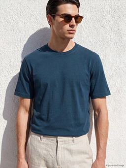 %100 Pamuk Regular Fit Basic Ti??rt