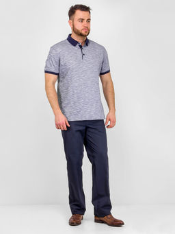 Джемпер мужской с воротником поло короткий рукав GREG G144-TG9836-3 (св.черный)