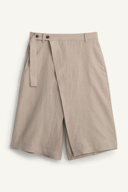 BERMUDA CRUZADA WIDE FIT 100% LINO / Beige - Zara фото 6