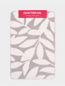 Коврик Доляна Leaves, 5080 см, ворс 1.5 см, микрофибра, серый  фото 6