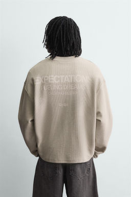TEXTURED PRINT SWEATSHIRT - Zara фото 11