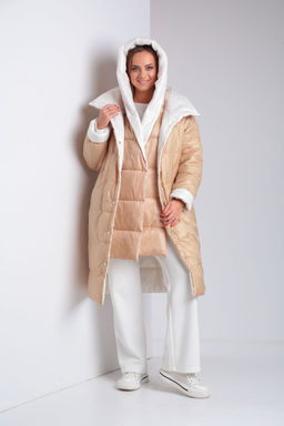 Пальто Diamant 1901 бело-бежевый