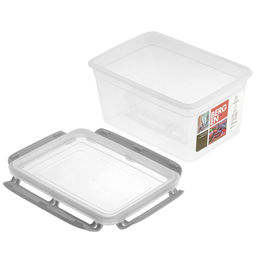 Bergen Контейнер для продуктов пластмассовый 2,4л, 21,5х15,1х11,8см, с защелками, пепельный жемчуг, подходит для СВЧ (Россия) - Домашняя мода фото 5