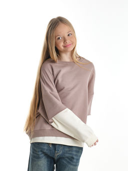 Толстовка для девочки 22-8047 бежевый - Mini maxi фото 12