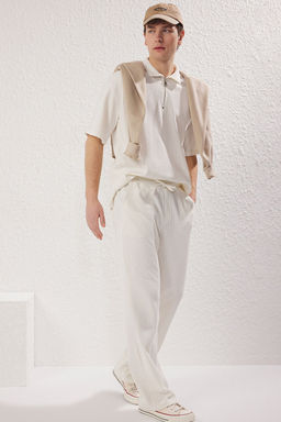 TRENDYOL MAN Siyah Wide Leg/Genis Kesim Waffle Dokulu Esofman Alt? Pantolon TMNSS25EA00000 - Trendyolmilla фото 9