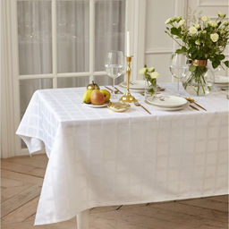 Скатерть «Этель» Geometry, 150×250±3 см, 192 г/м², хлопок с ВГМО, белая