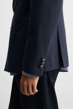 DOUBLE-BREASTED WOOL BLEND BLAZER - Zara фото 7