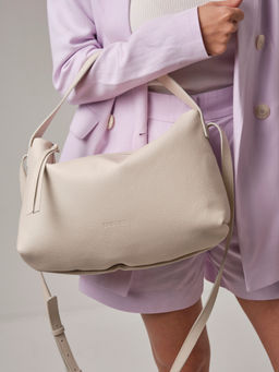 Кожаная сумка Deboro 30963 светлый крем