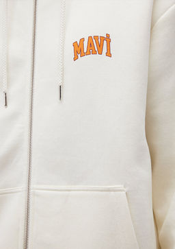 Mavi Logo Bask?l? Kap??onlu Bej Sweatshirt  фото 7