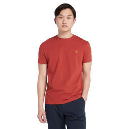 Футболка Timberland T-Shirt Dunstan River Jersey Crew Neck Slim оранжевая фото 2