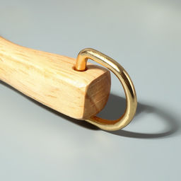 Ручки для сумки деревянные, с полукольцами, 10.3×8 см, 2 шт., цвет бежевый, золотой