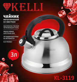 Чайник металл 3,0 л "Kelli", арт. KL-3119
