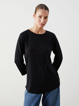 Bisiklet Yaka Ta?l? Kad?n Bluz