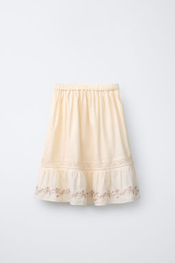 FALDA MIDI BORDADO / Crudo - Zara фото 4