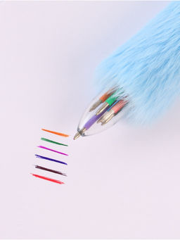 Блокнот пушистый и ручка многоцветная «Стич», голубой