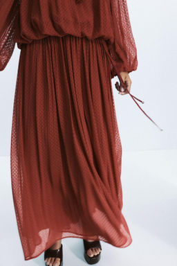 BELTED PLEATED MIDI SKIRT - Zara фото 5
