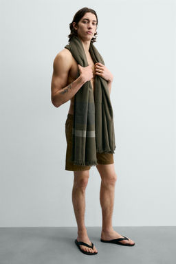 TOALLA PLAYA RAYAS / Khaki - Zara фото 2