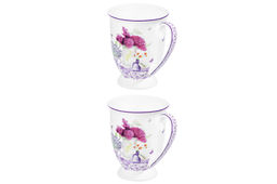 Набор 2 кружек 300 мл 11*8*11 см Лаванда на ножке, NEW BONE CHINA - Elan gallery фото 5