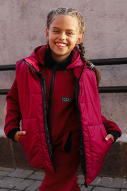 Бомбер утепленный, бордо - Inzibe фото 31