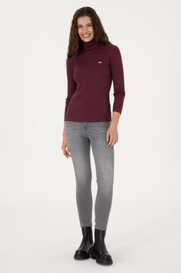 Kad_n Bordo Sweatshirt Sepette S_rpriz _ndirim - U.s. polo assn фото 4