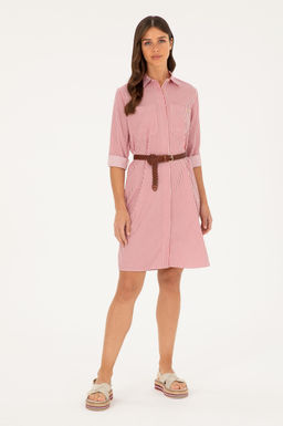 Женское тканое платье в красную полоску Неожиданная скидка в корзине