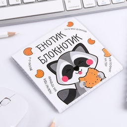 Цена за 20 шт. Блокнот 10×10, 16 листов в клетку «Енотик блокнотик»