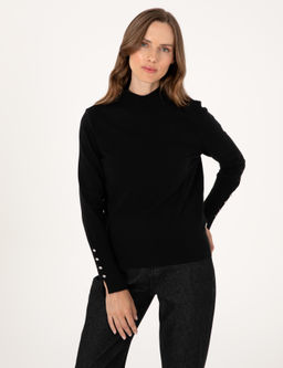 Siyah Slim Fit Basic Kazak - Pierre cardin фото 3