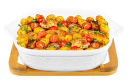 Блюдо д/зап и серв 31,5*25,6*12,5 см 2 л Розы + стекл крышка на дер подставке - Elan gallery фото 4