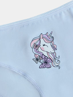 Цена за 2 штуки! Трусы для девочек слипы голубые с печатью - Mark formelle фото 3