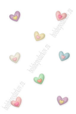 Кабошон "Сердечко" 1,4*1,3 см (25 шт) SF-5711, ассорти