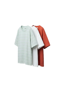 PACK TRES CAMISETAS RAYAS Y LISAS / Naranja oscuro - Zara фото 2