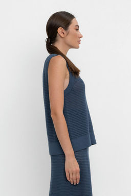 VERY NEAT _ ЕВ 30153/морской синий блуза-топ жен  фото 2