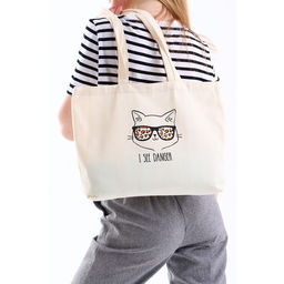 Сумка-шопер без молнии, без подкладки, цвет бежевый - Nazamok фото 10