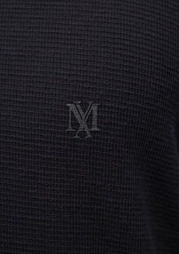 Uzun Kollu Siyah Tisort - Mavi фото 6